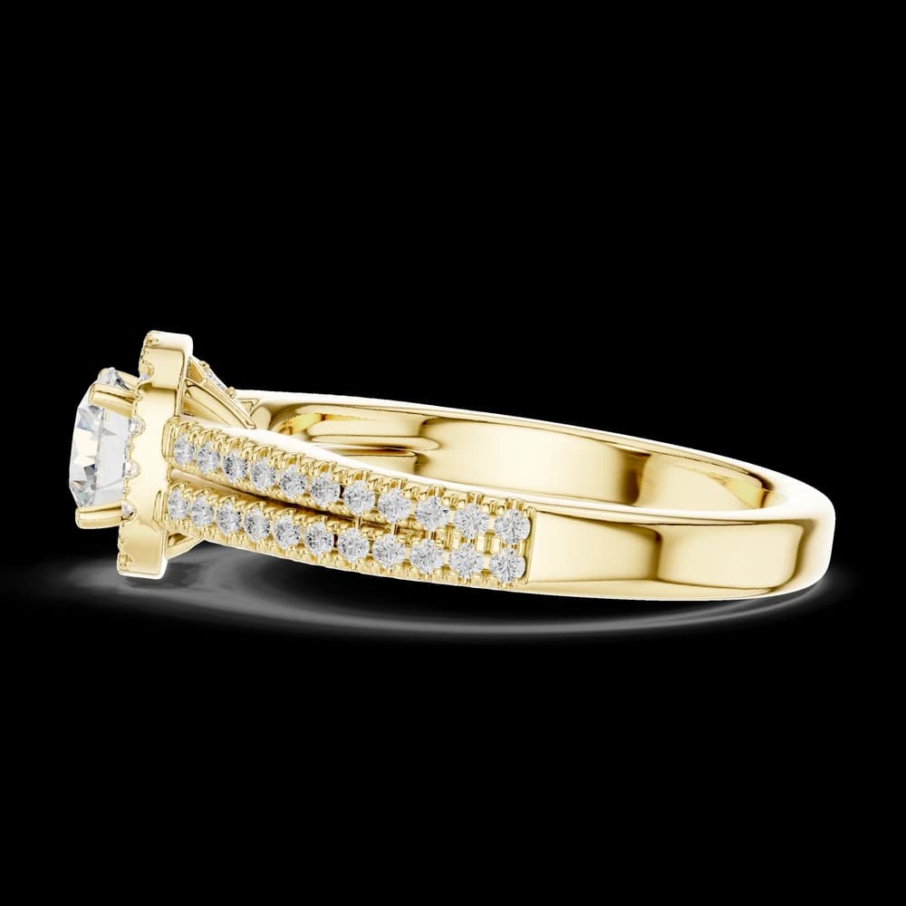 Milgrain Round Halo Lab Grown Diamond Ring - Image 6 Milgrain Round Halo Lab Grown Diamond Ring, view 6 of 6