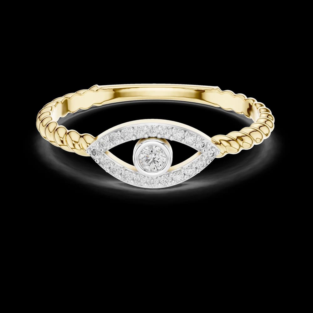 Pave Evil Eye Lab Grown Diamond Ring - Image 3 Pave Evil Eye Lab Grown Diamond Ring, view 3 of 6