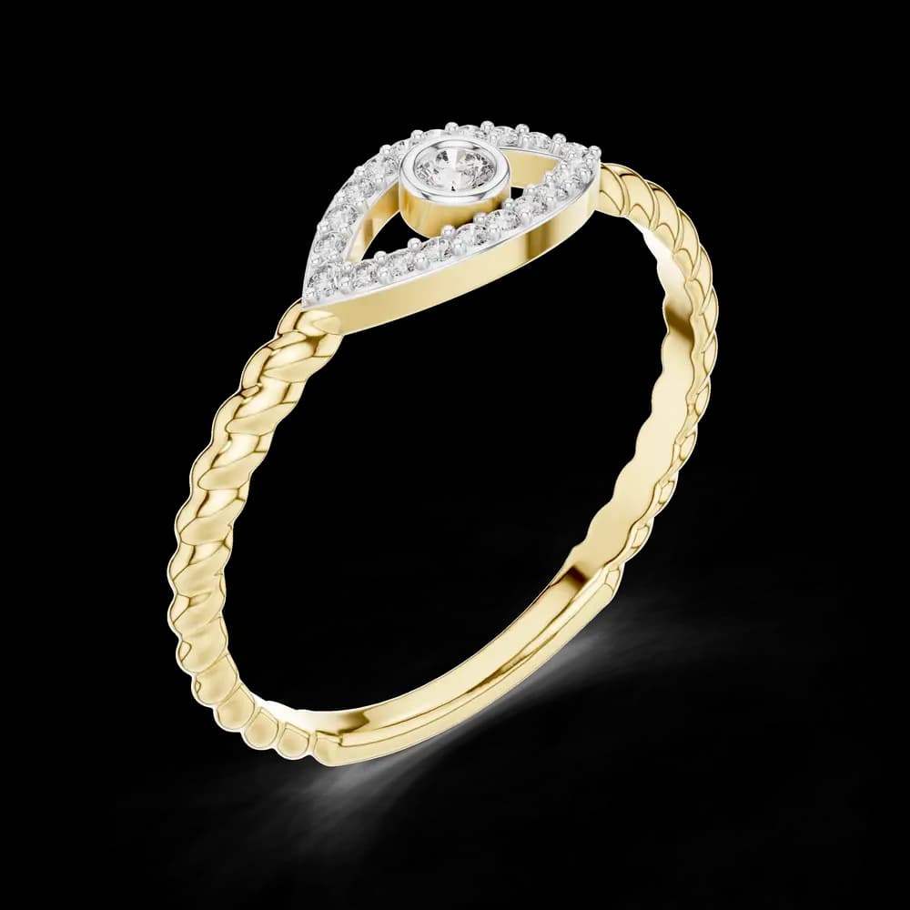 Pave Evil Eye Lab Grown Diamond Ring - Image 5 Pave Evil Eye Lab Grown Diamond Ring, view 5 of 6