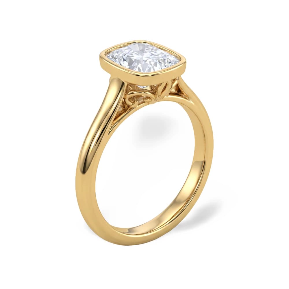 The Royale Elongated Cushion Bezel Solitaire Ring - Image 5 The Royale Elongated Cushion Bezel Solitaire Ring, view 5 of 5