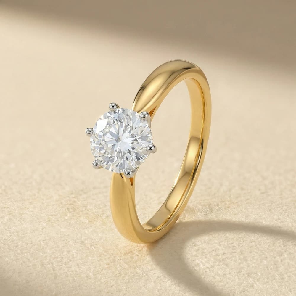 Elevated Six Prong Solitaire Lab Grown Diamond Ring - Image 2 Elevated Six Prong Solitaire Lab Grown Diamond Ring, view 2 of 3