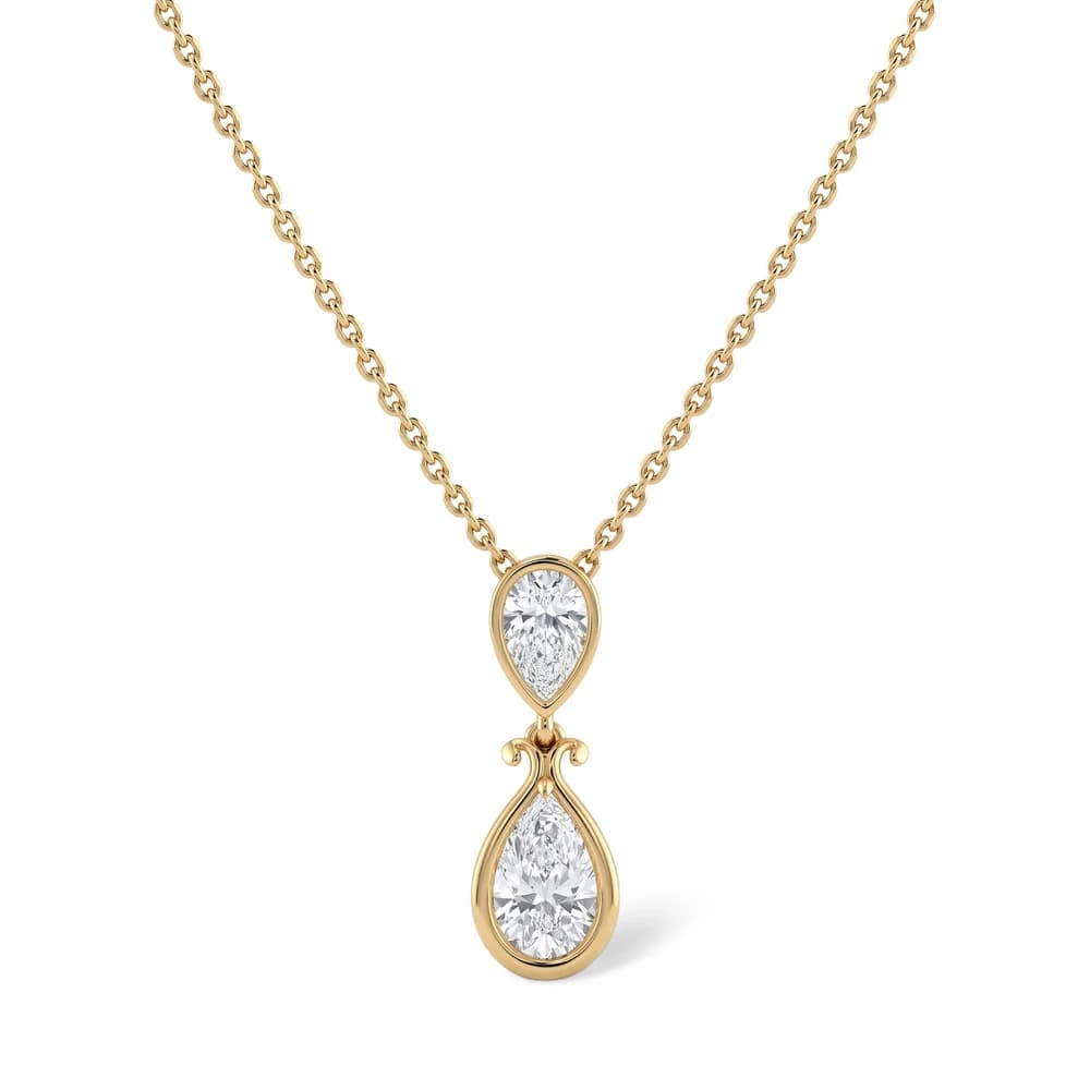 Refined Dual Pear Cut Diamond Pendant - Image 1 Refined Dual Pear Cut Diamond Pendant, view 1 of 3