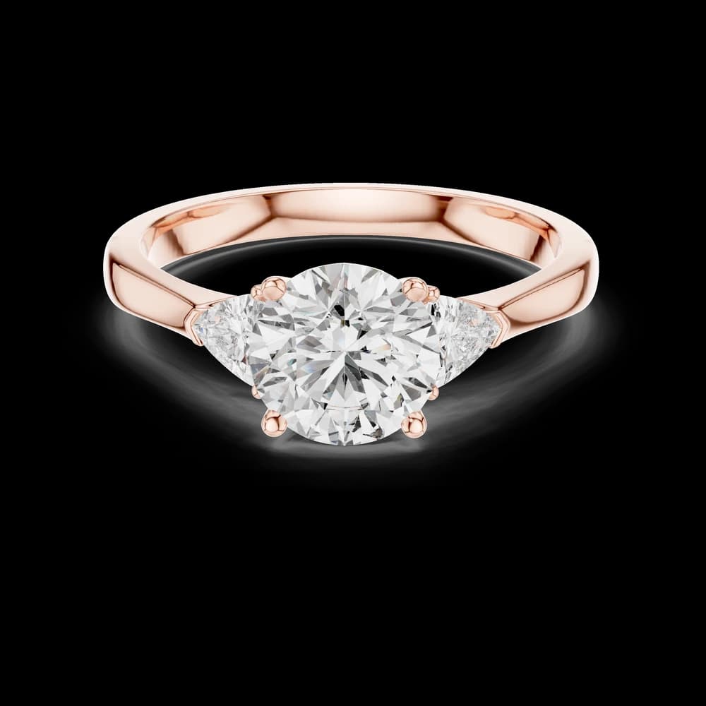 Three Stone Round Triangle Lab Grown Ring - Image 1 Three Stone Round Triangle Lab Grown Ring, view 1 of 6