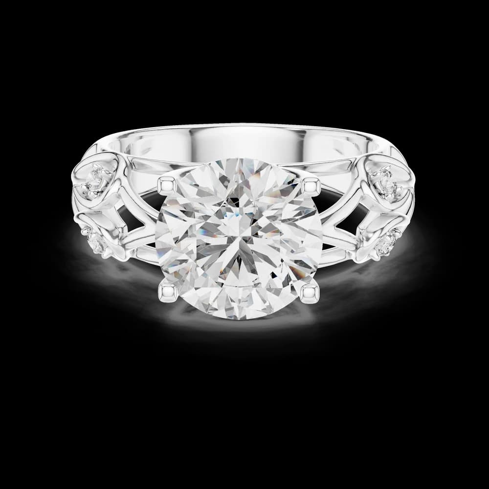 Round Cut Filigree Lab Grown Diamond Ring - Image 2 Round Cut Filigree Lab Grown Diamond Ring, view 2 of 5