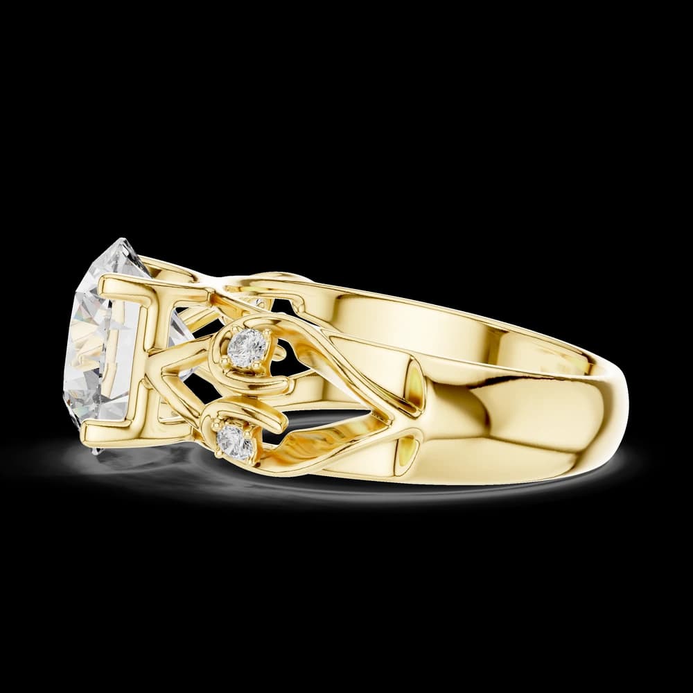 Round Cut Filigree Lab Grown Diamond Ring - Image 5 Round Cut Filigree Lab Grown Diamond Ring, view 5 of 5
