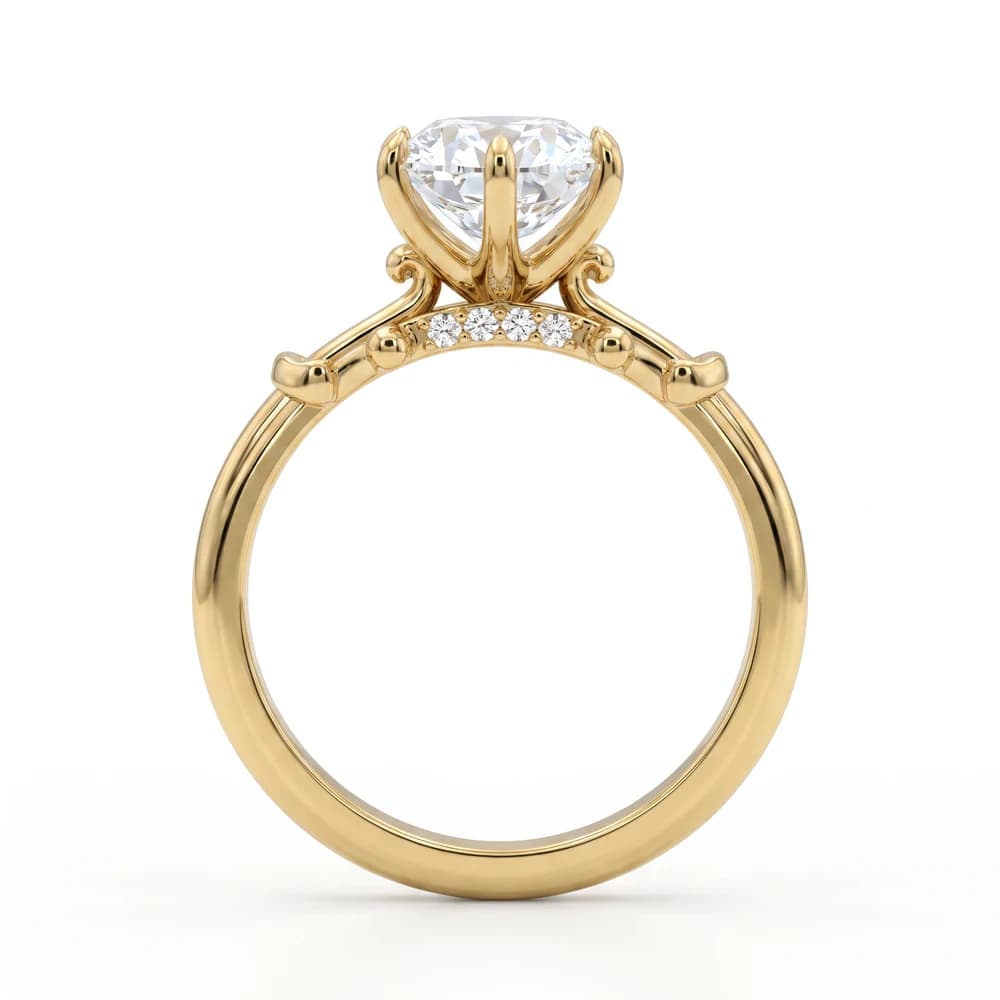 Ornate Oval Solitaire Ring - Image 2 Ornate Oval Solitaire Ring, view 2 of 5