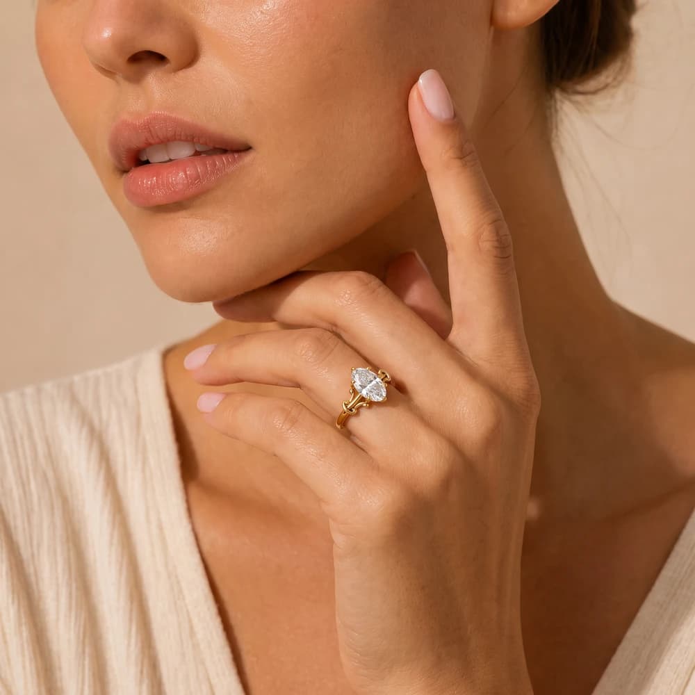 Ornate Oval Solitaire Ring - Image 3 Ornate Oval Solitaire Ring, view 3 of 5
