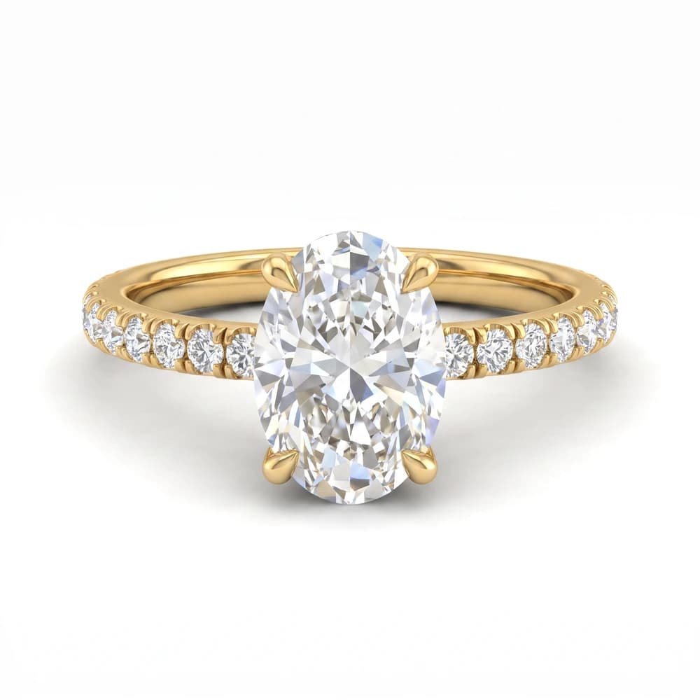 Onya Signature Oval Solitaire Ring with Pave - Image 1 Onya Signature Oval Solitaire Ring with Pave, view 1 of 5