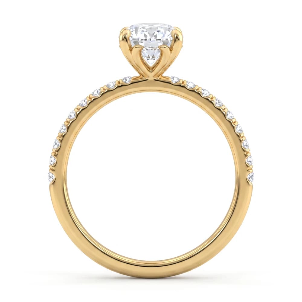 Onya Signature Oval Solitaire Ring with Pave - Image 2 Onya Signature Oval Solitaire Ring with Pave, view 2 of 5