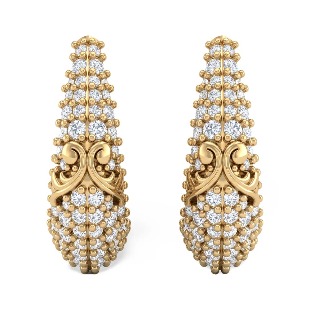 The Royal Acanthus Diamond Hoops Earring - Image 1 The Royal Acanthus Diamond Hoops Earring, view 1 of 5