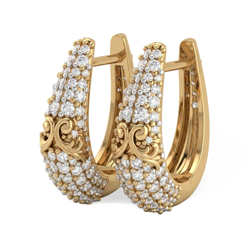 The Royal Acanthus Diamond Hoops Earring - Image 4 The Royal Acanthus Diamond Hoops Earring, view 4 of 5