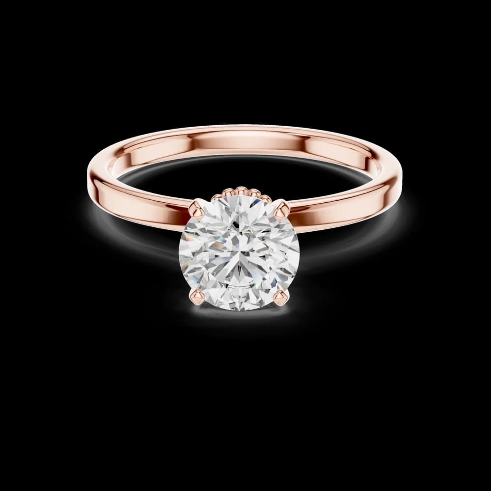Round Cut Crown Setting Lab Grown Ring - Image 1 Round Cut Crown Setting Lab Grown Ring, view 1 of 3