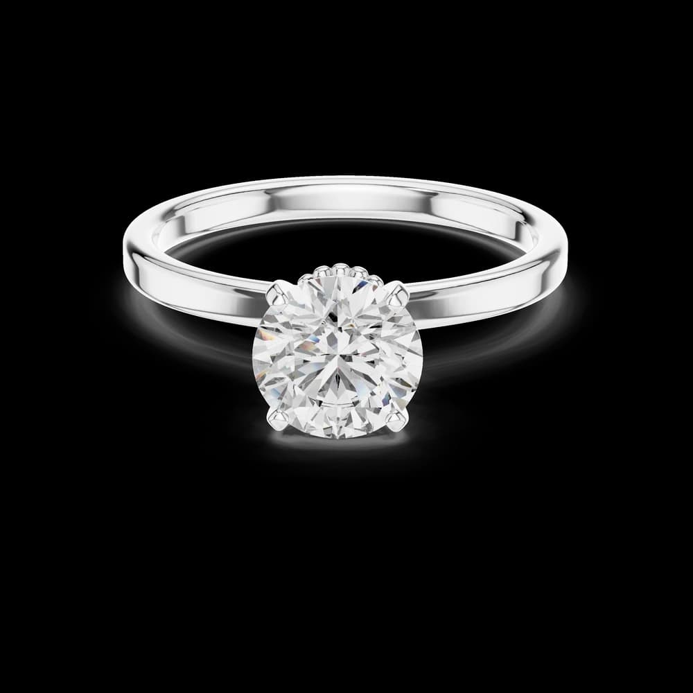 Round Cut Crown Setting Lab Grown Ring - Image 2 Round Cut Crown Setting Lab Grown Ring, view 2 of 3