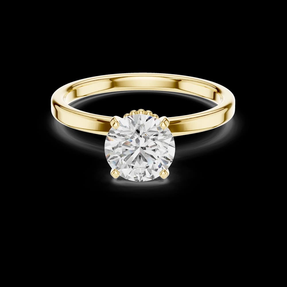 Round Cut Crown Setting Lab Grown Ring - Image 3 Round Cut Crown Setting Lab Grown Ring, view 3 of 3