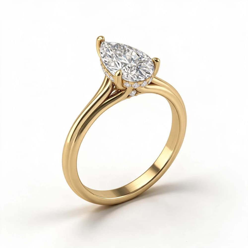 The Coronet Pear Solitaire Ring - Image 1 The Coronet Pear Solitaire Ring, view 1 of 5