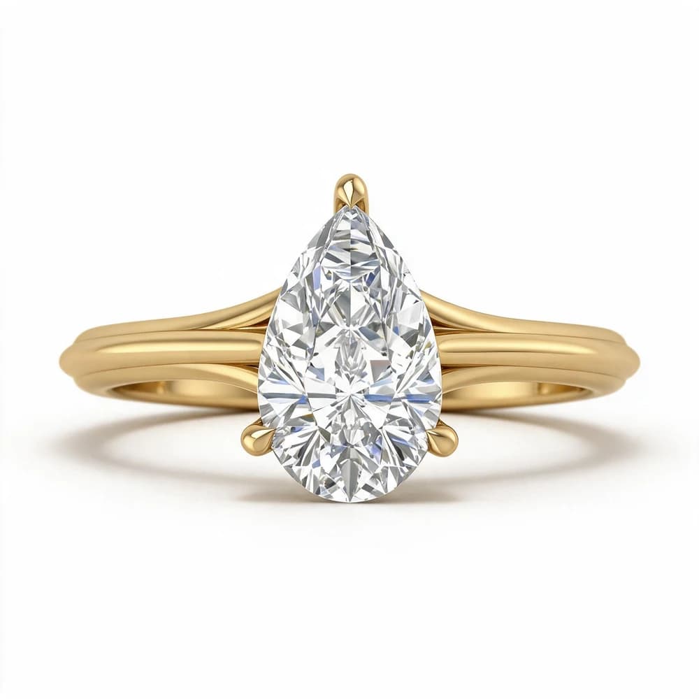 The Coronet Pear Solitaire Ring - Image 2 The Coronet Pear Solitaire Ring, view 2 of 5