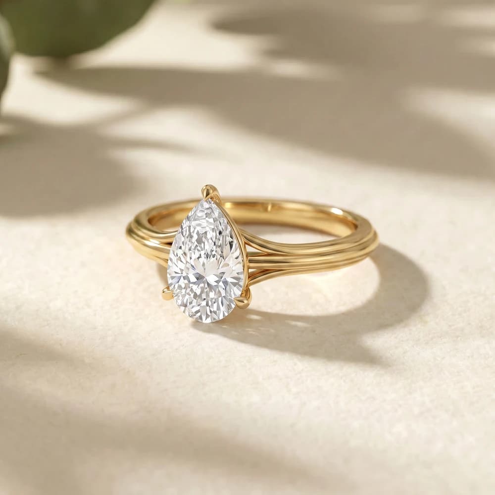 The Coronet Pear Solitaire Ring - Image 4 The Coronet Pear Solitaire Ring, view 4 of 5