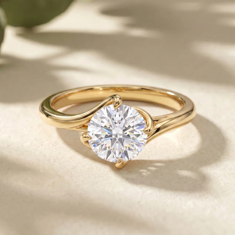 Crested Vine Solitaire Ring - Image 4 Crested Vine Solitaire Ring, view 4 of 5