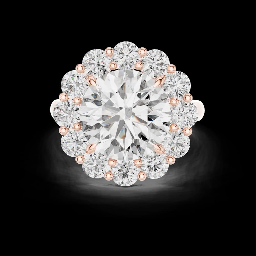 Classic Floral Round Lab Grown Diamond Ring - Image 1 Classic Floral Round Lab Grown Diamond Ring, view 1 of 6