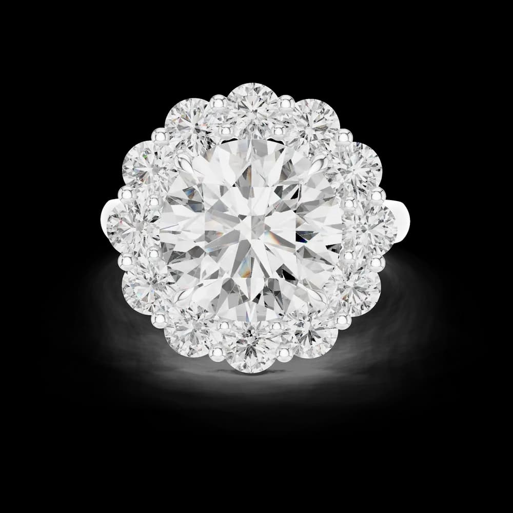 Classic Floral Round Lab Grown Diamond Ring - Image 2 Classic Floral Round Lab Grown Diamond Ring, view 2 of 6