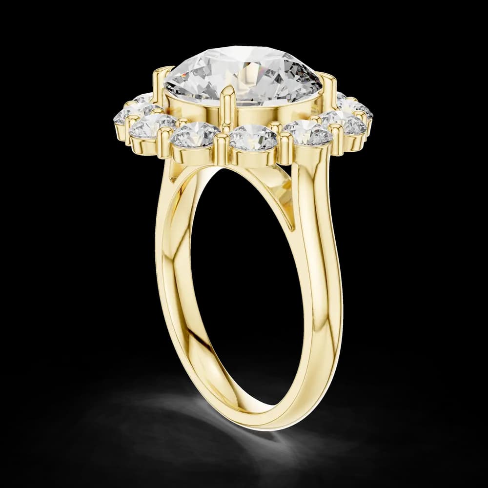 Classic Floral Round Lab Grown Diamond Ring - Image 4 Classic Floral Round Lab Grown Diamond Ring, view 4 of 6