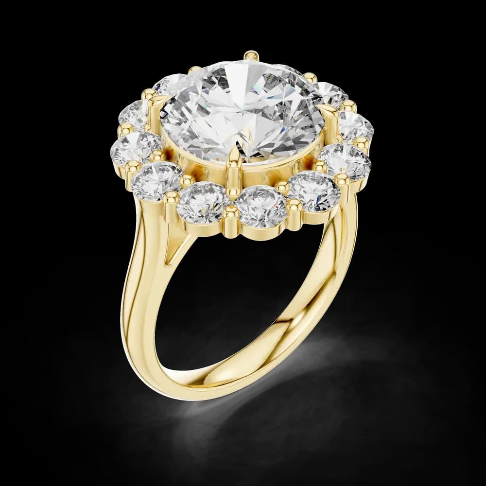 Classic Floral Round Lab Grown Diamond Ring - Image 5 Classic Floral Round Lab Grown Diamond Ring, view 5 of 6