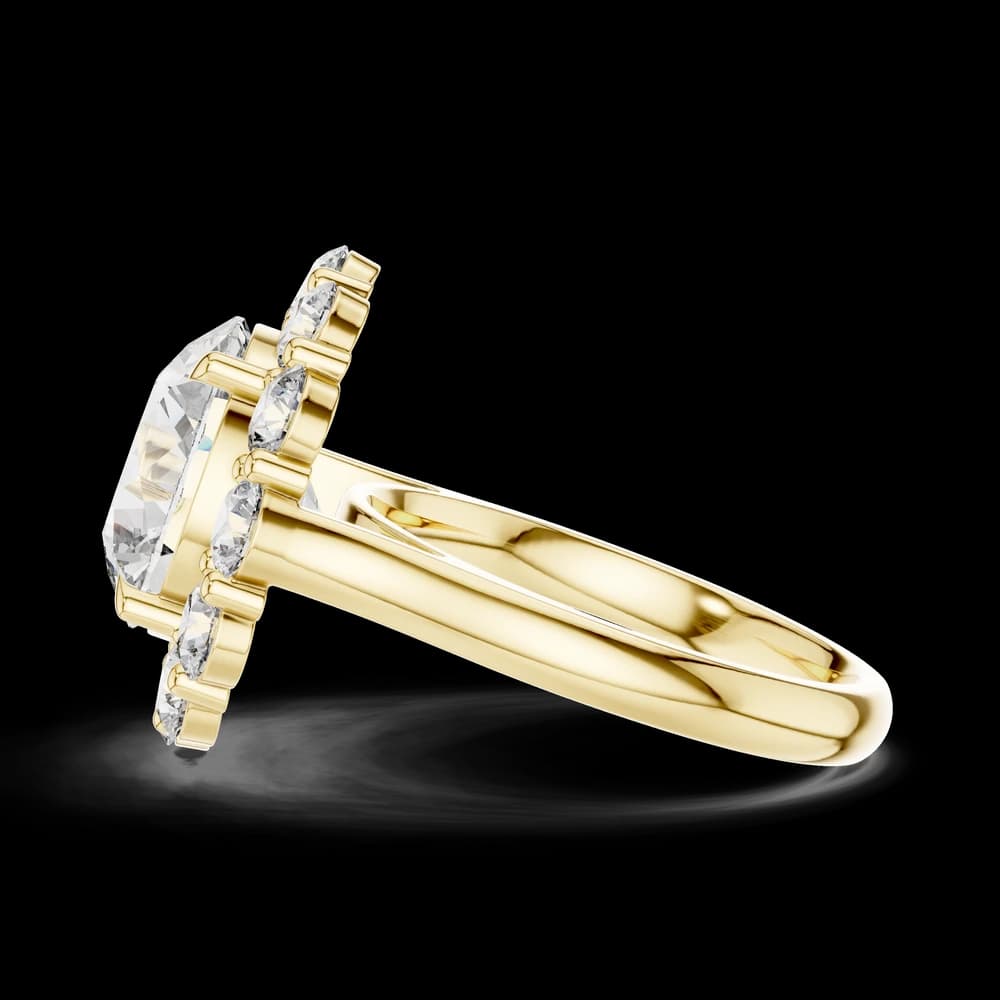 Classic Floral Round Lab Grown Diamond Ring - Image 6 Classic Floral Round Lab Grown Diamond Ring, view 6 of 6