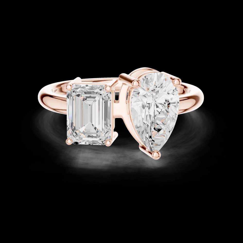 Emerald Pear Toi Moi Lab Grown Diamond Ring - Image 1 Emerald Pear Toi Moi Lab Grown Diamond Ring, view 1 of 12