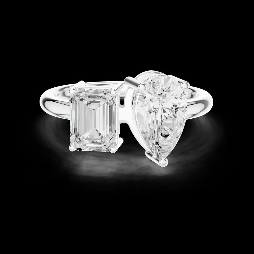 Emerald Pear Toi Moi Lab Grown Diamond Ring - Image 3 Emerald Pear Toi Moi Lab Grown Diamond Ring, view 3 of 12