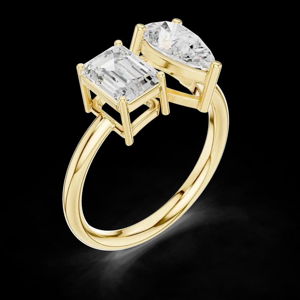 Emerald Pear Toi Moi Lab Grown Diamond Ring - Image 11 Emerald Pear Toi Moi Lab Grown Diamond Ring, view 11 of 12