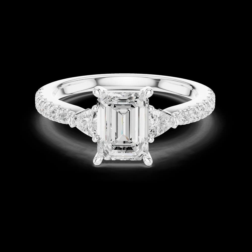 Classic Pear Side Emerald Solitaire Ring - Image 2 Classic Pear Side Emerald Solitaire Ring, view 2 of 6