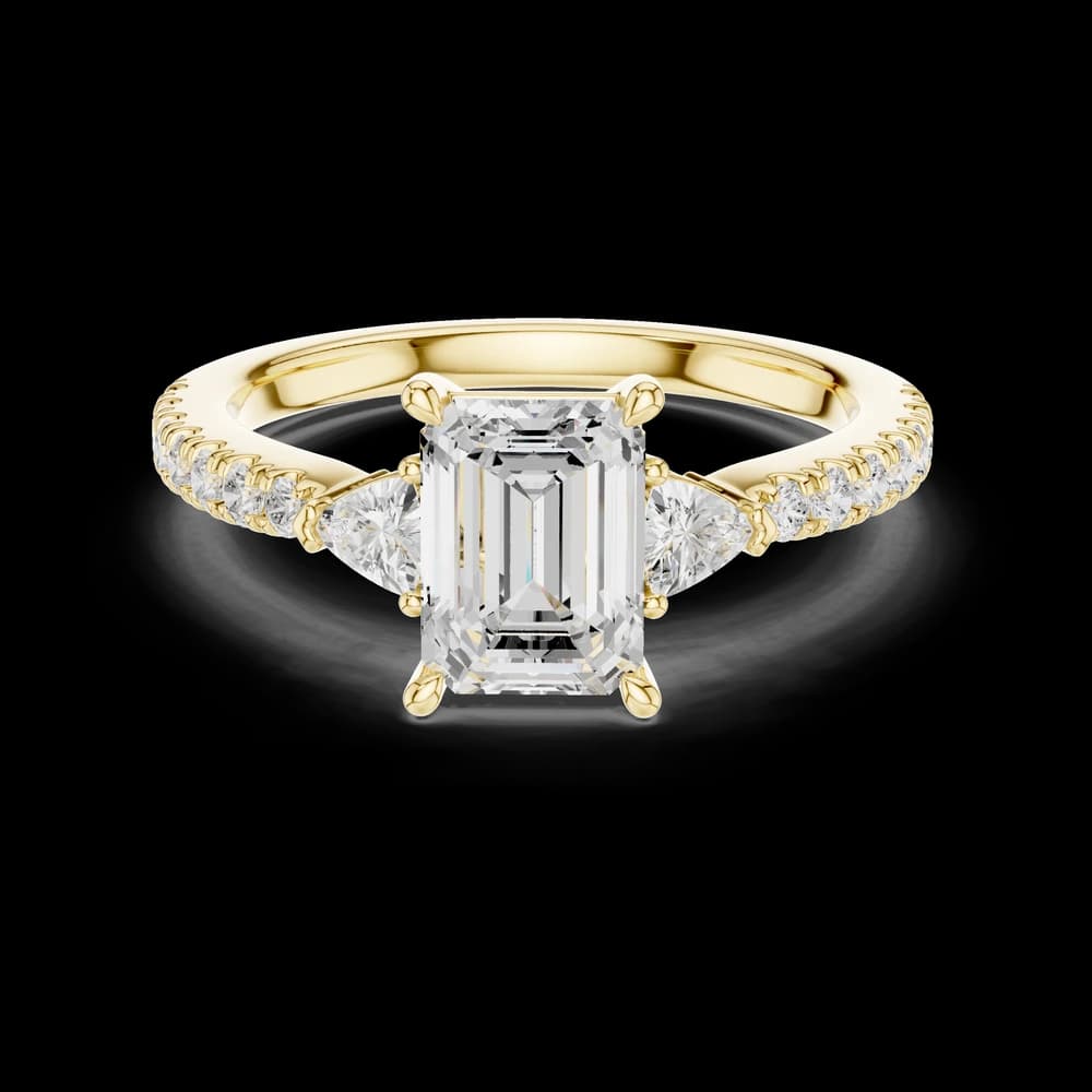 Classic Pear Side Emerald Solitaire Ring - Image 3 Classic Pear Side Emerald Solitaire Ring, view 3 of 6