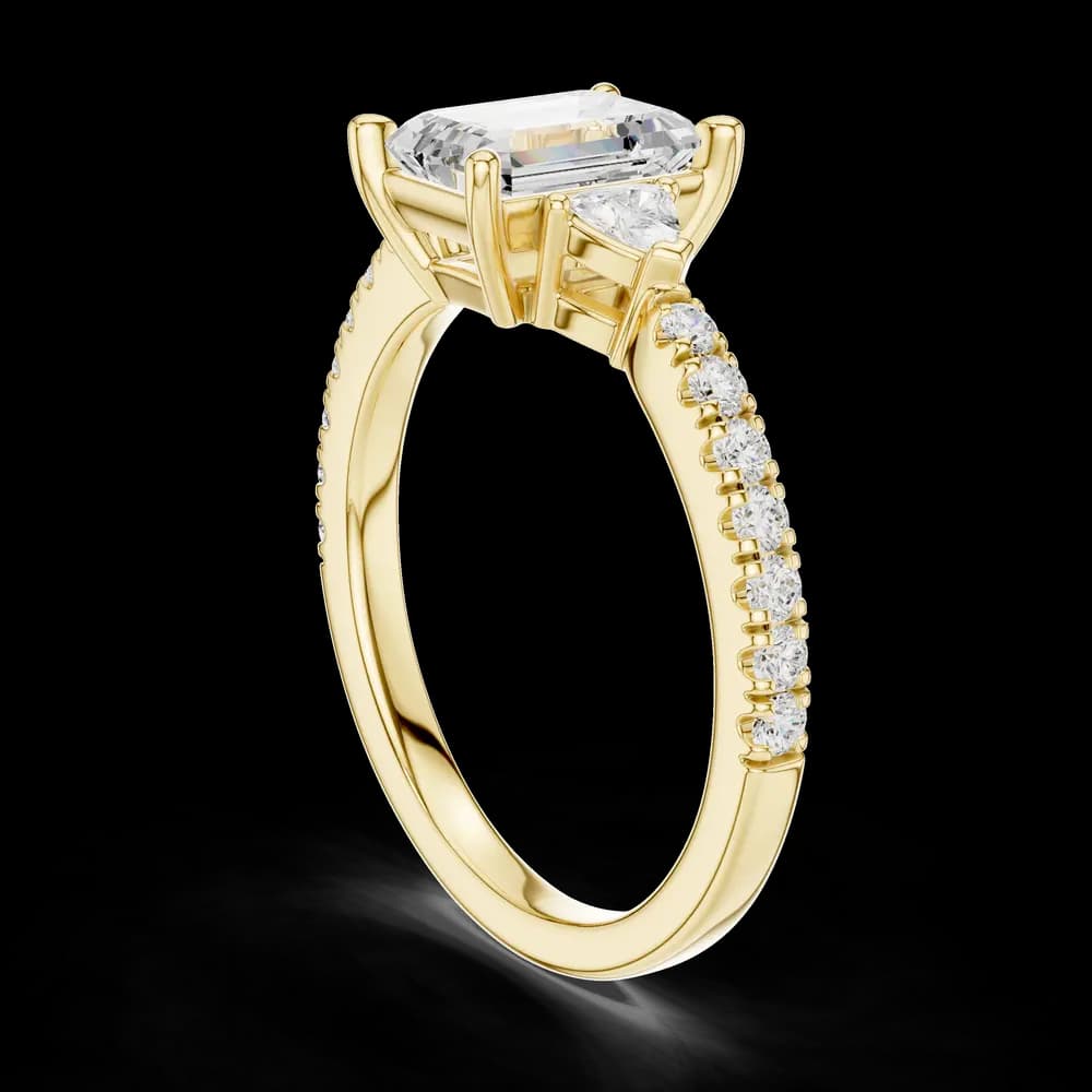 Classic Pear Side Emerald Solitaire Ring - Image 4 Classic Pear Side Emerald Solitaire Ring, view 4 of 6