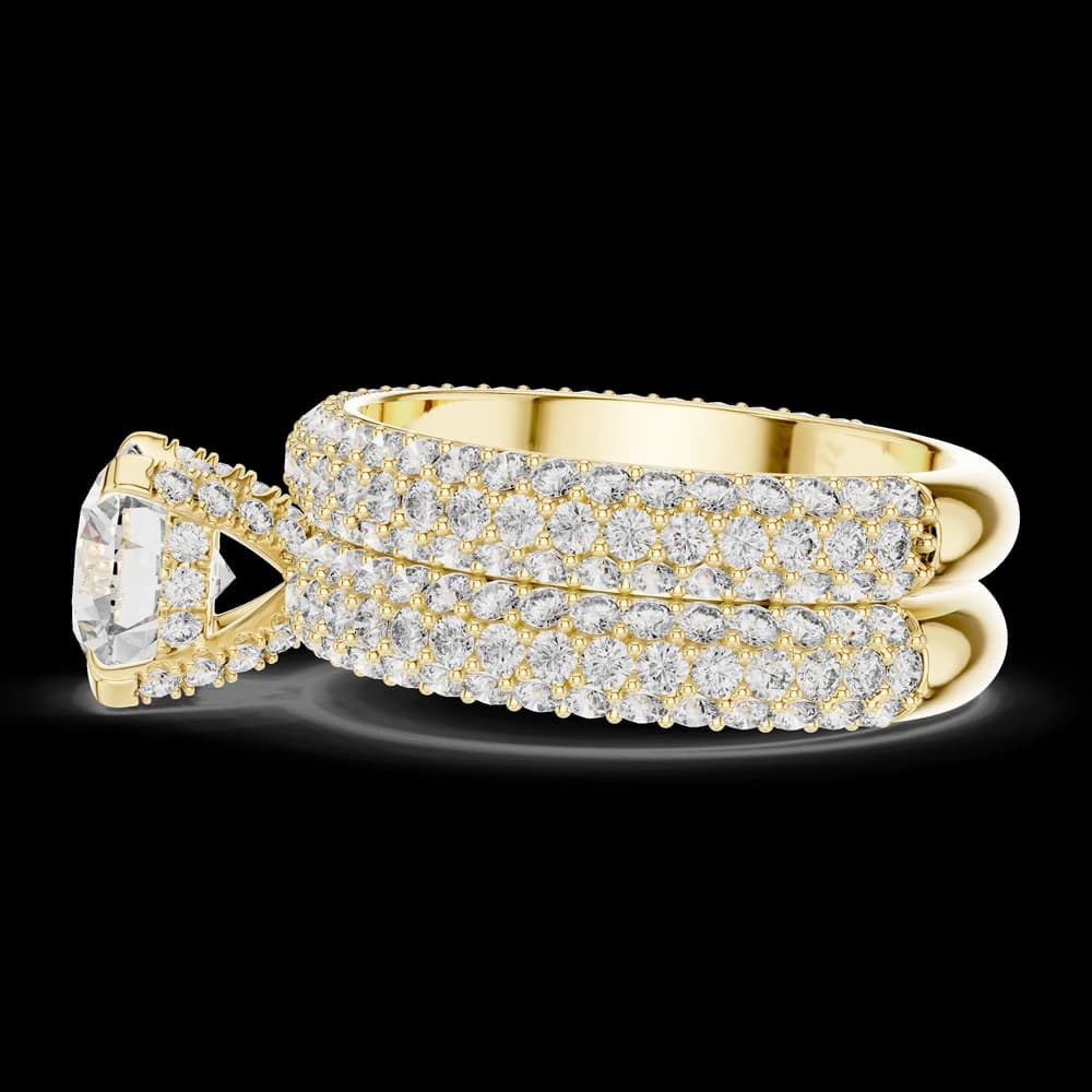 Grand Pave Bridal Set Featuring Round Brilliant Cut Lab Grown Diamond Ring - Image 5 Grand Pave Bridal Set Featuring Round Brilliant Cut Lab Grown Diamond Ring, view 5 of 5