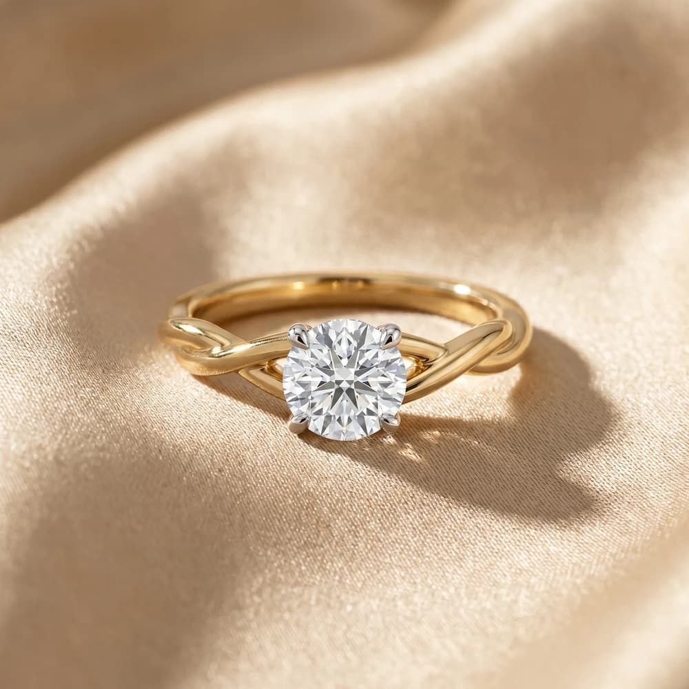 Braided Band Round Lab Grown Diamond Ring - Image 3 Braided Band Round Lab Grown Diamond Ring, view 3 of 7