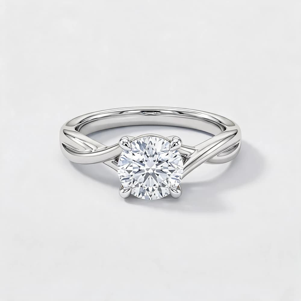 Braided Band Round Lab Grown Diamond Ring - Image 6 Braided Band Round Lab Grown Diamond Ring, view 6 of 7