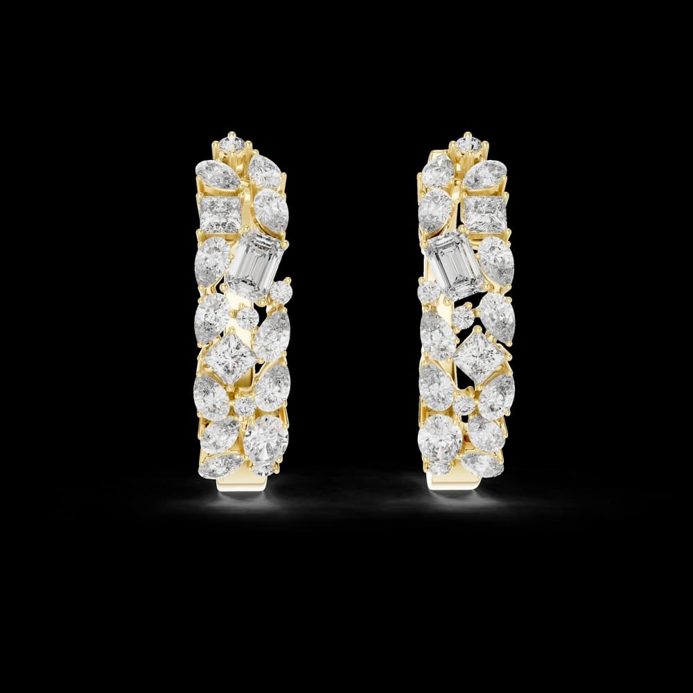Multi Stone Setting Lab Grown Diamond Earrings - Image 2 Multi Stone Setting Lab Grown Diamond Earrings, view 2 of 5