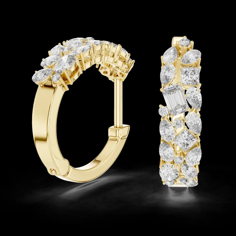Multi Stone Setting Lab Grown Diamond Earrings - Image 3 Multi Stone Setting Lab Grown Diamond Earrings, view 3 of 5