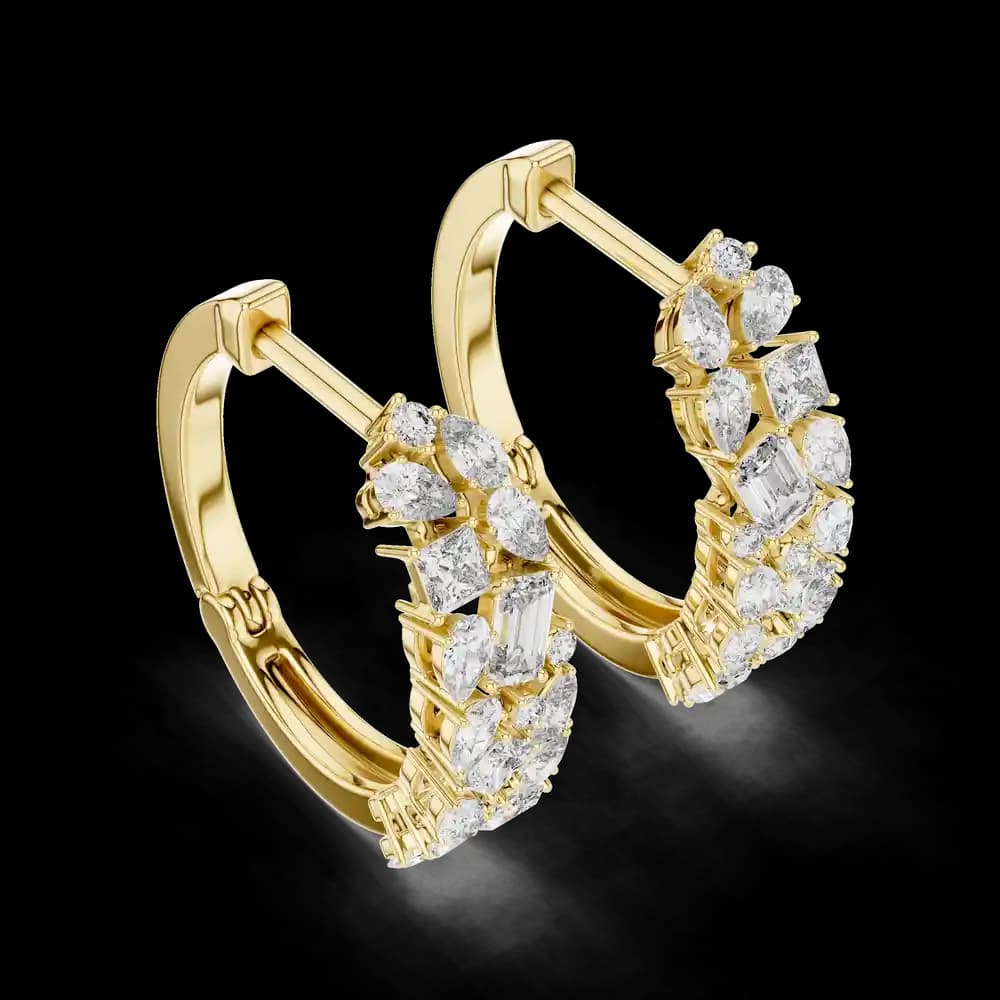 Multi Stone Setting Lab Grown Diamond Earrings - Image 4 Multi Stone Setting Lab Grown Diamond Earrings, view 4 of 5