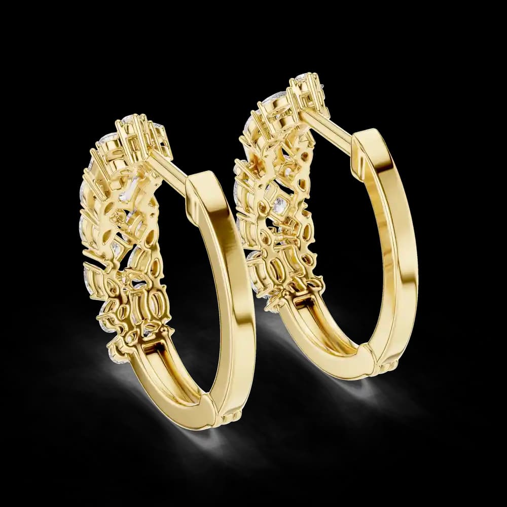 Multi Stone Setting Lab Grown Diamond Earrings - Image 5 Multi Stone Setting Lab Grown Diamond Earrings, view 5 of 5