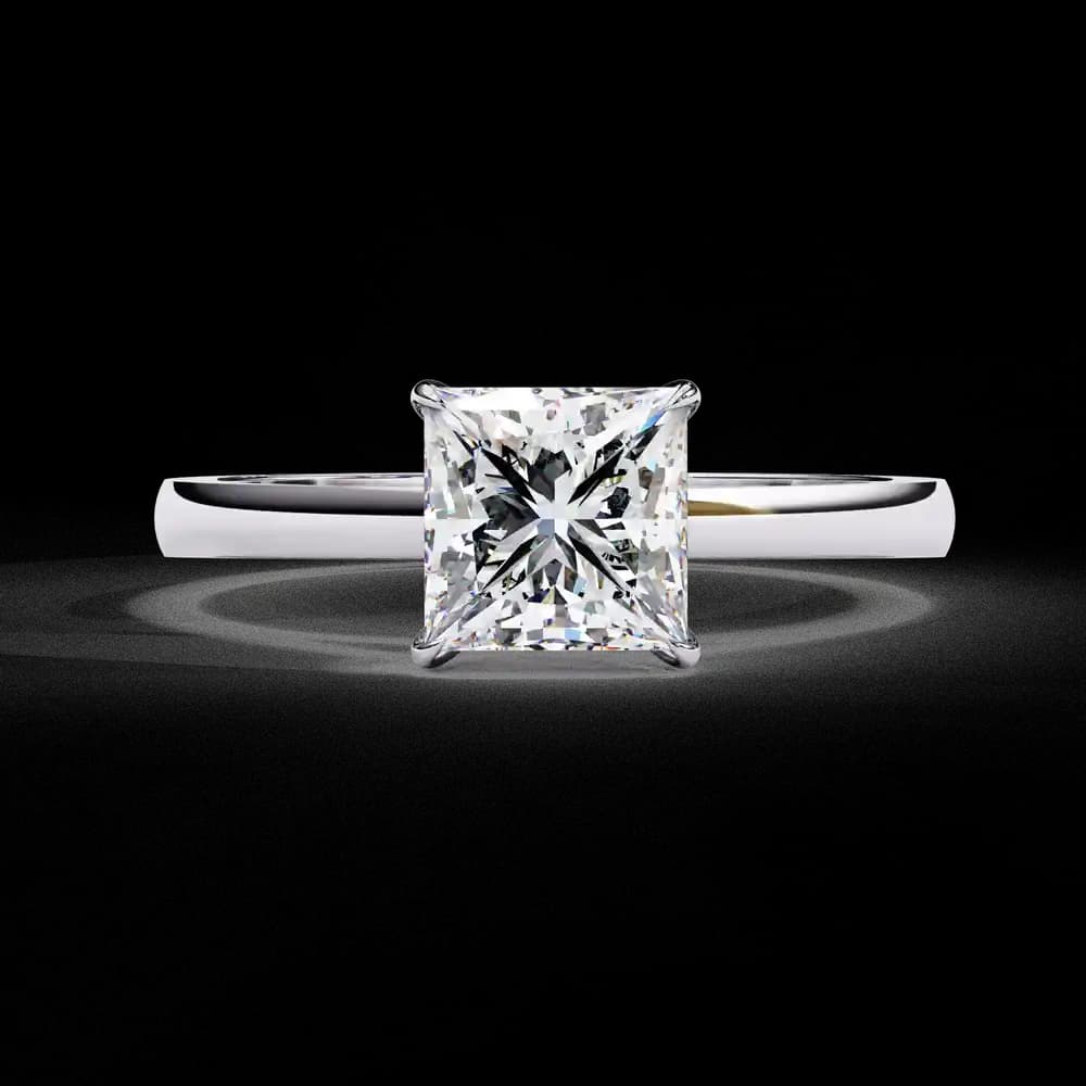 Regal Princess-Cut Lab Grown Diamond Solitaire Ring - Image 1 Regal Princess-Cut Lab Grown Diamond Solitaire Ring, view 1 of 4