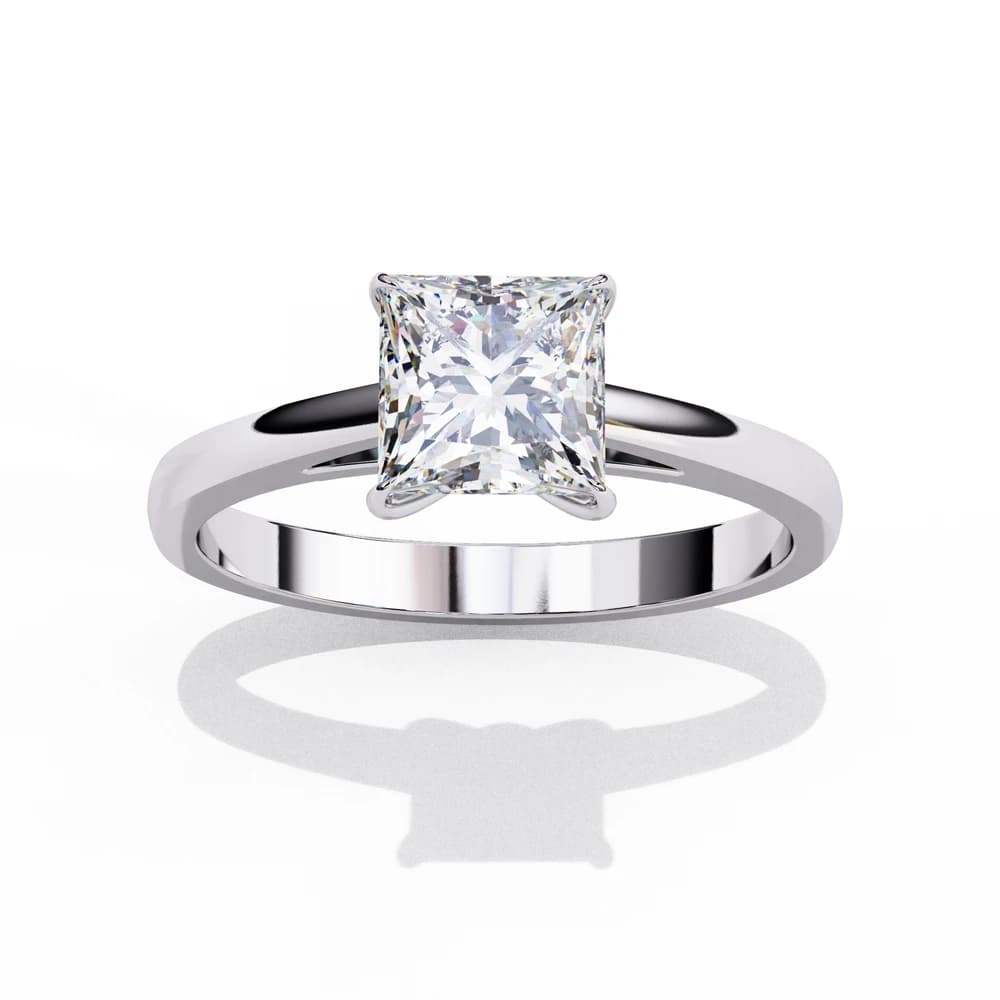 Regal Princess-Cut Lab Grown Diamond Solitaire Ring - Image 3 Regal Princess-Cut Lab Grown Diamond Solitaire Ring, view 3 of 4