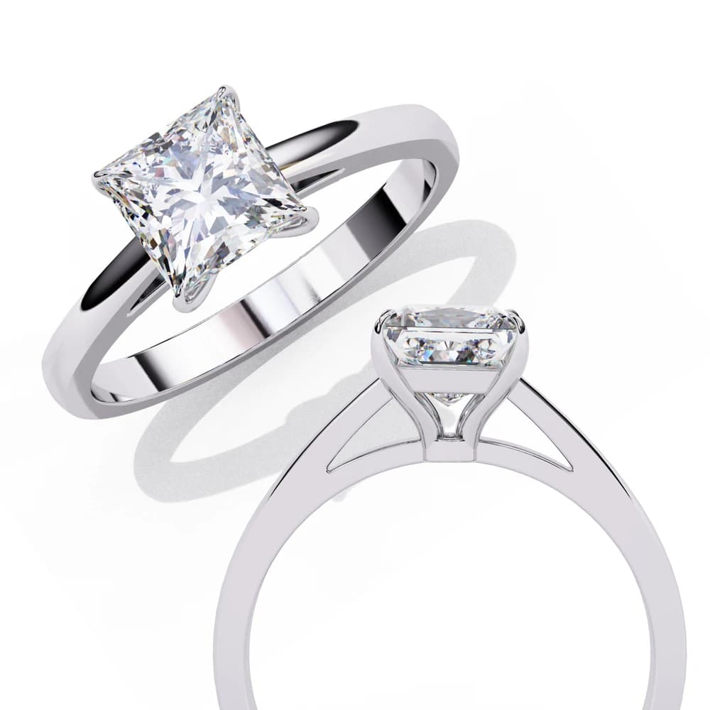 Regal Princess-Cut Lab Grown Diamond Solitaire Ring - Image 4 Regal Princess-Cut Lab Grown Diamond Solitaire Ring, view 4 of 4