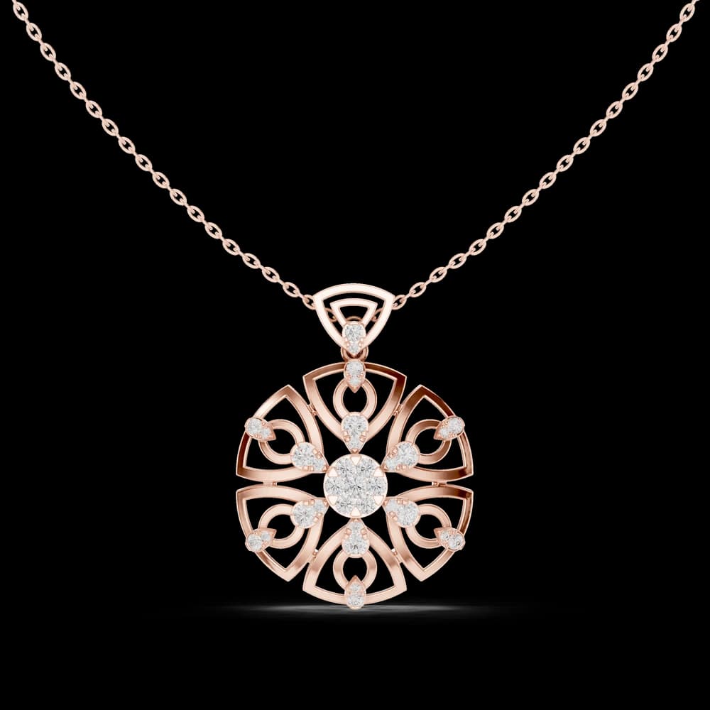 Regal Swirl Lab Grown Diamond Solitaire Pendant - Image 1 Regal Swirl Lab Grown Diamond Solitaire Pendant, view 1 of 6