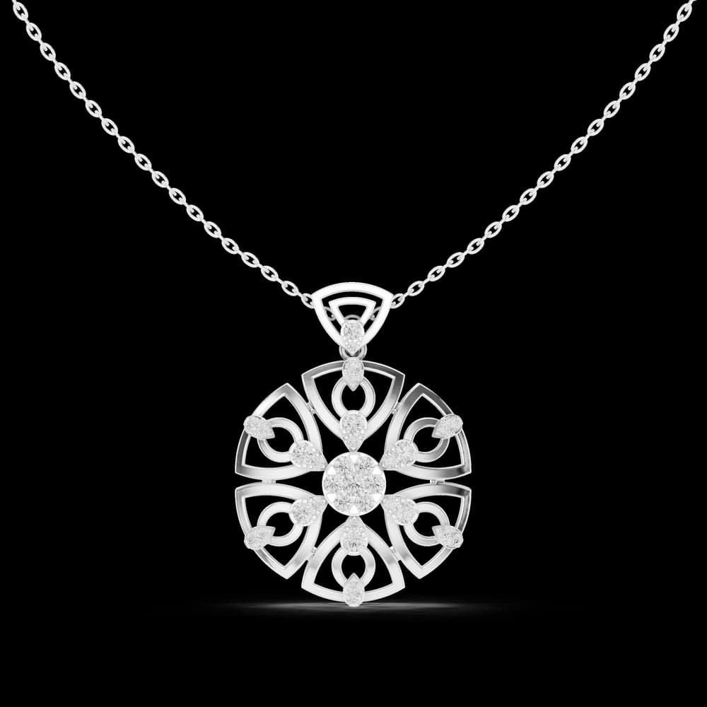 Regal Swirl Lab Grown Diamond Solitaire Pendant - Image 2 Regal Swirl Lab Grown Diamond Solitaire Pendant, view 2 of 6