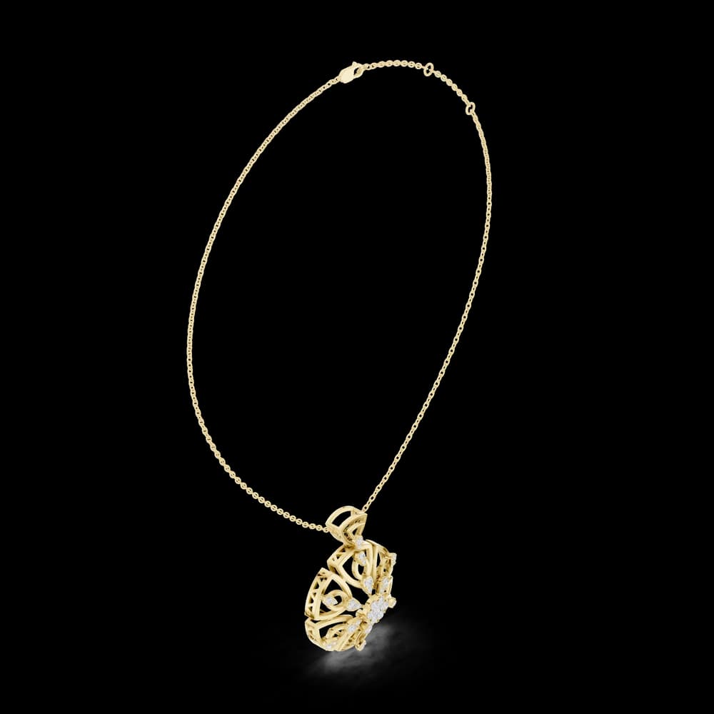 Regal Swirl Lab Grown Diamond Solitaire Pendant - Image 4 Regal Swirl Lab Grown Diamond Solitaire Pendant, view 4 of 6