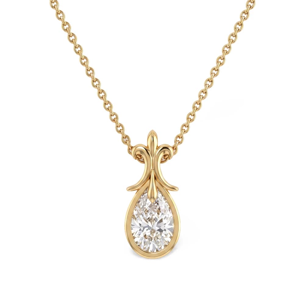 Regal Teardrop Shaped Lab Grown Diamond Pendant - Image 1 Regal Teardrop Shaped Lab Grown Diamond Pendant, view 1 of 2