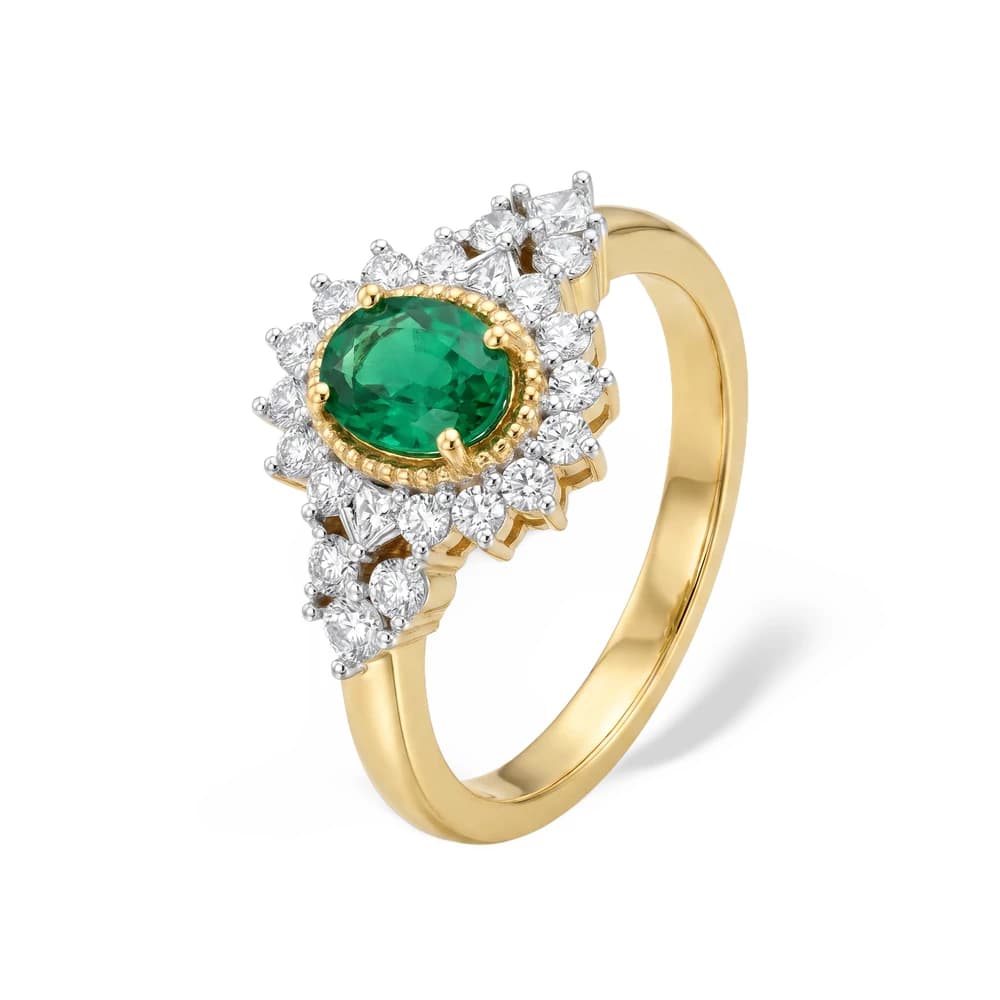 Vintage Oval Halo Lab Grown Diamond Ring - Image 5 Vintage Oval Halo Lab Grown Diamond Ring, view 5 of 6