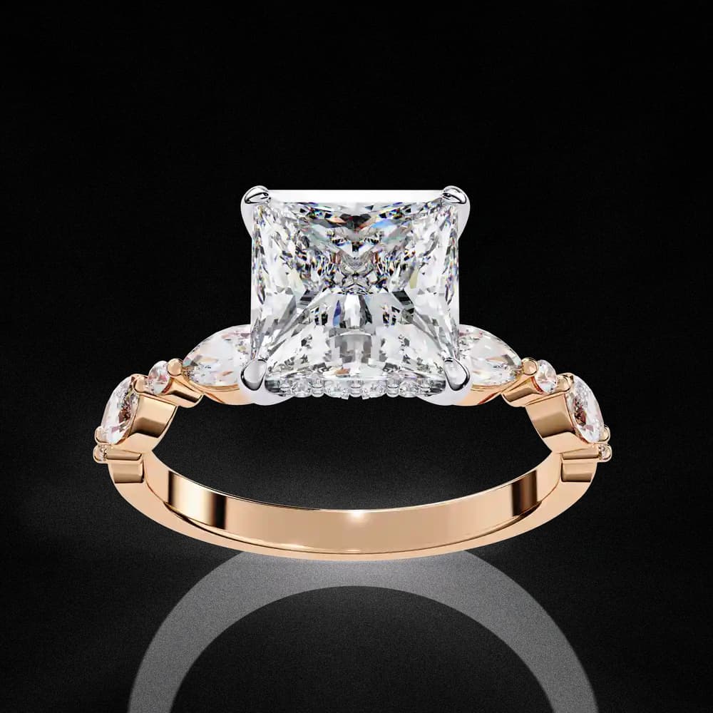 Renaissance Princess Cut Solitaire Lab Grown Diamond Ring - Image 4 Renaissance Princess Cut Solitaire Lab Grown Diamond Ring, view 4 of 14