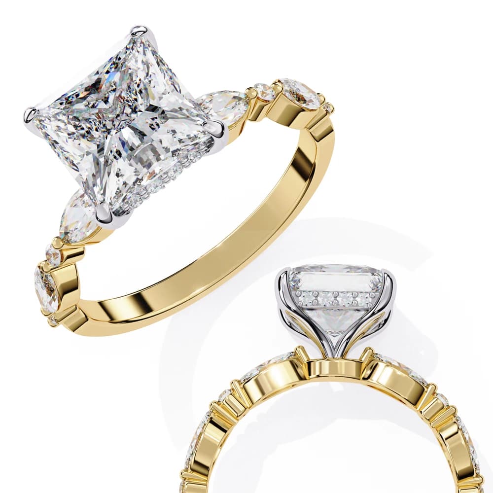 Renaissance Princess Cut Solitaire Lab Grown Diamond Ring - Image 5 Renaissance Princess Cut Solitaire Lab Grown Diamond Ring, view 5 of 14